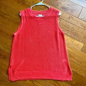 J. Crew Size XL Coral Sleeveless 100% Linen Tank EUC